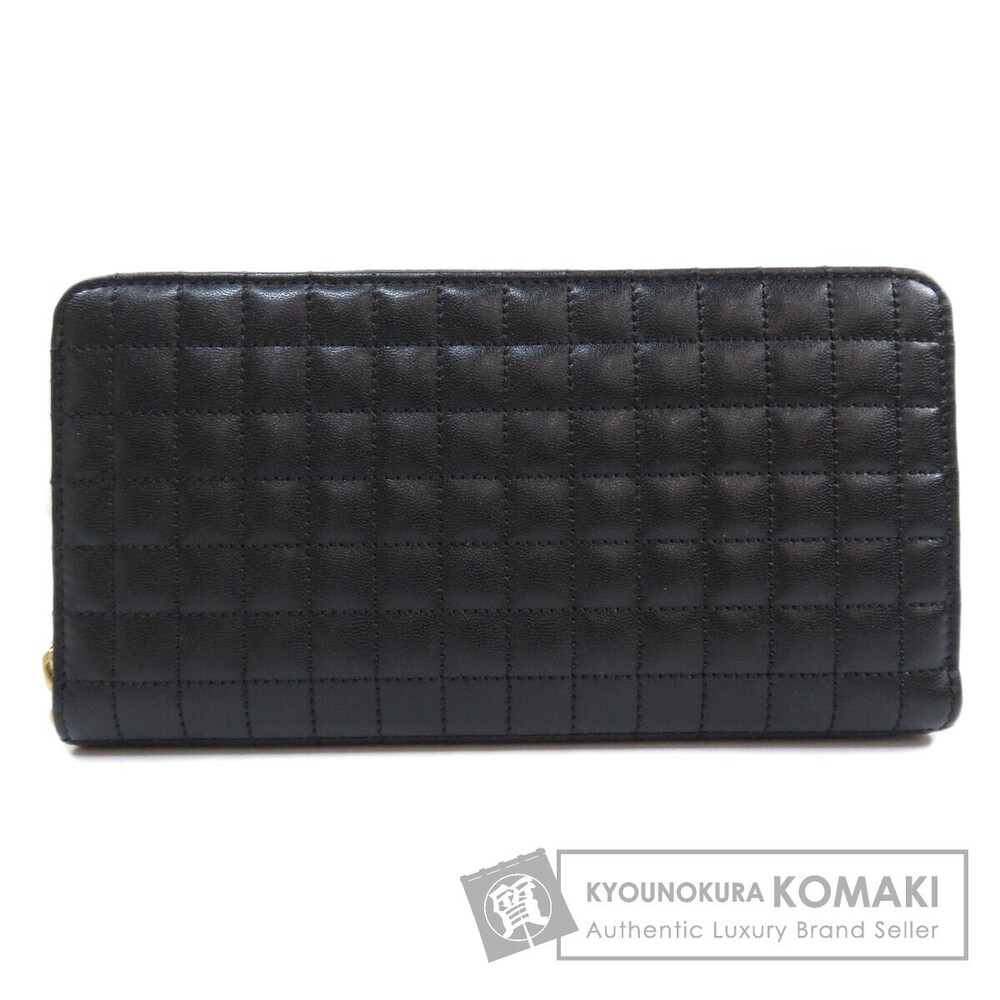 Celine Stitch Motif Long Wallet Calfskin